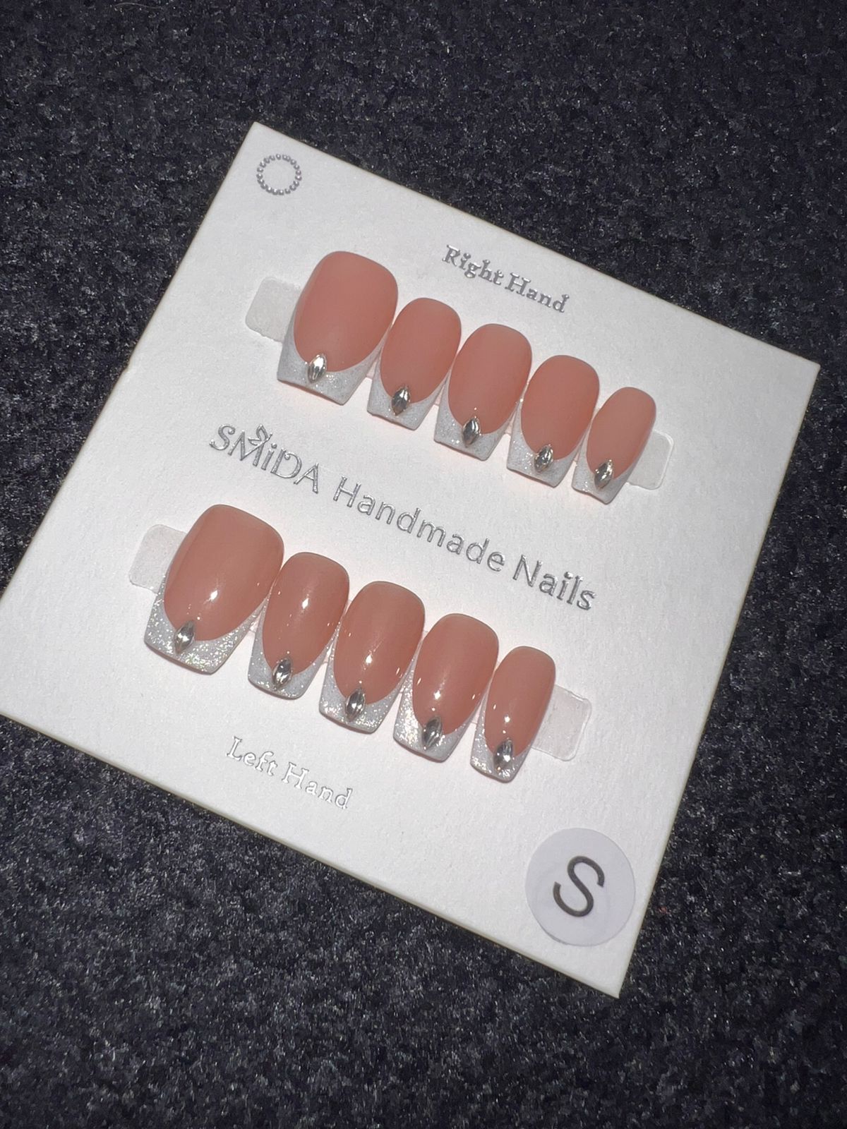 pink square french tip press-on nails by SMiDA — F406