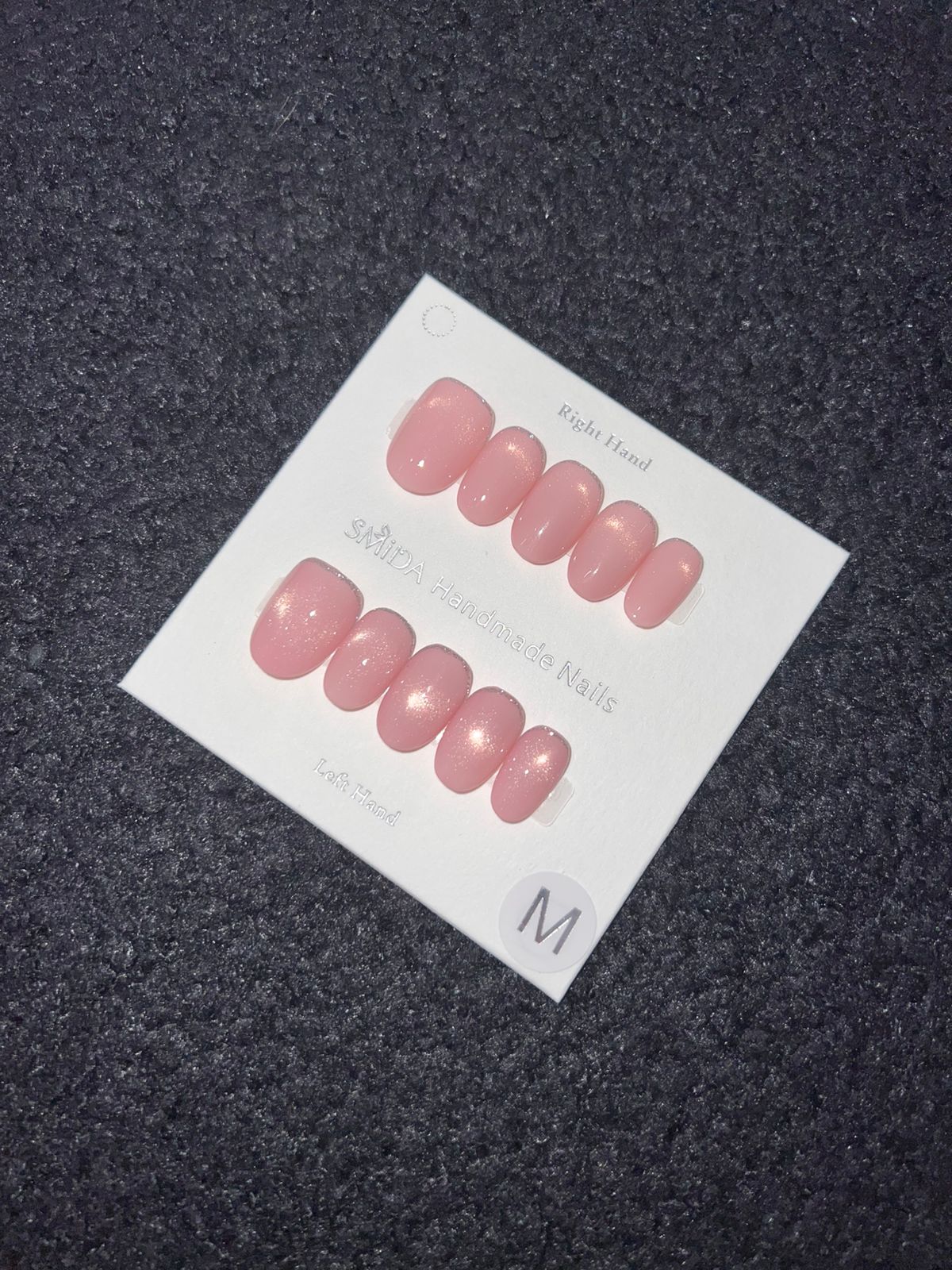 pink square french tip press-on nails by SMiDA — F407