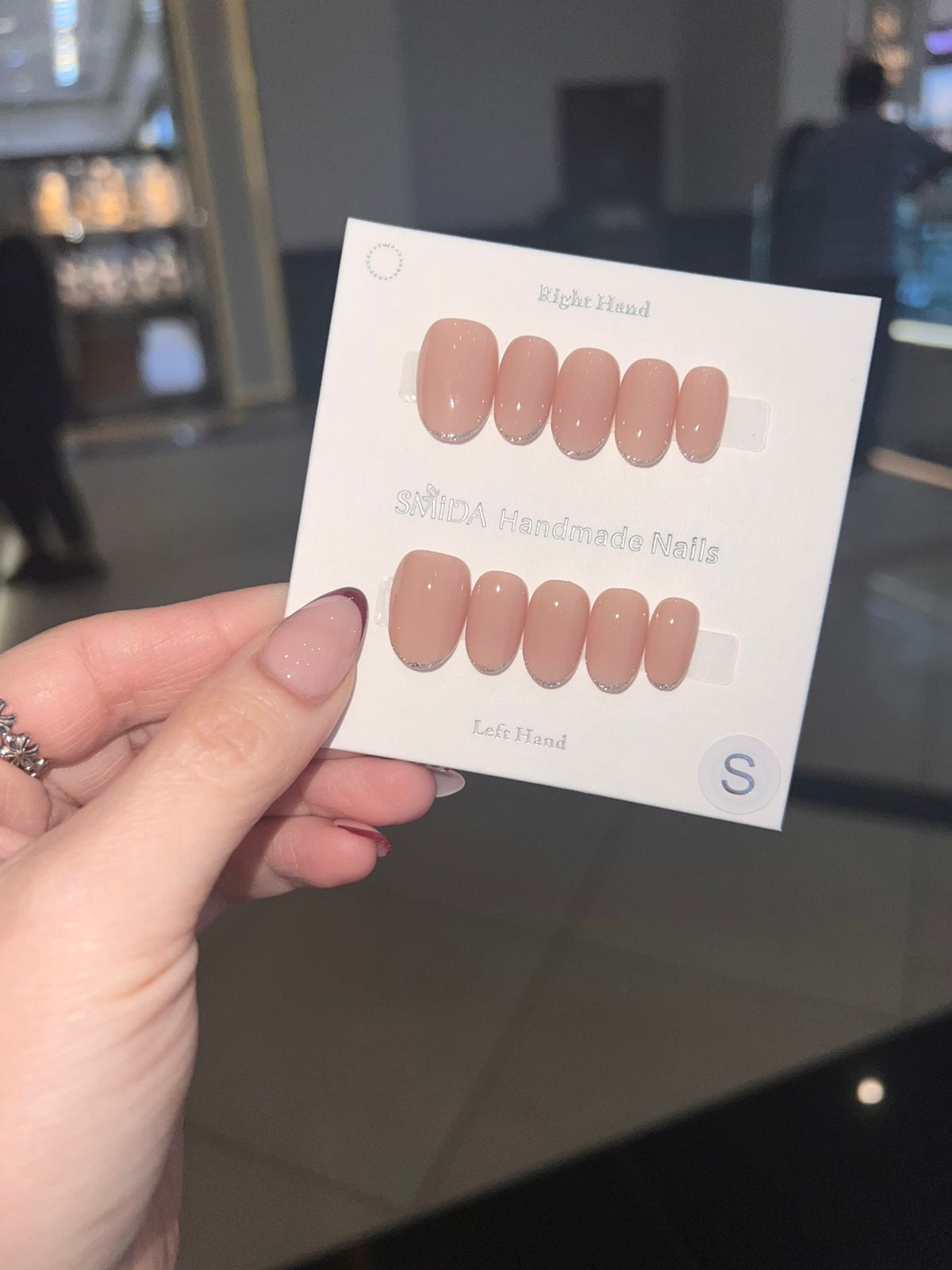 pink square french tip press-on nails by SMiDA — F408